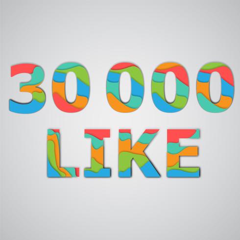 A number of likes made by colorful layered characters, vector