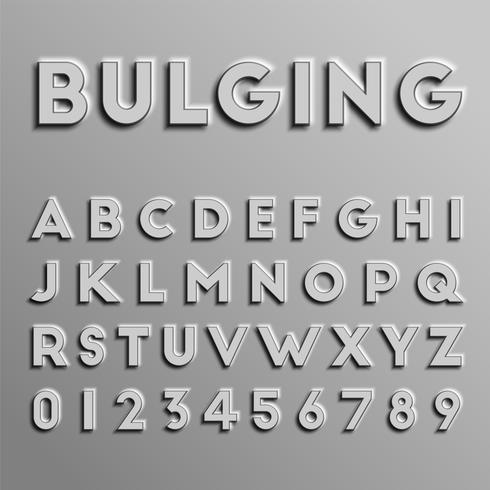 Realistic 3D font, vector
