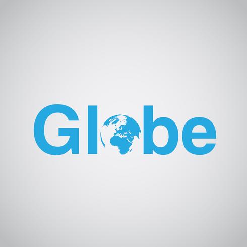 'Globe' text includes earth, vector illustration