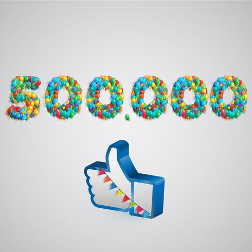 Number of likes made by balloon, vector illustration