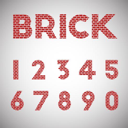 Red brick typeface, vector