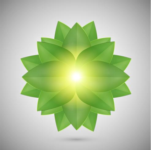 Abstract green leaves, vector
