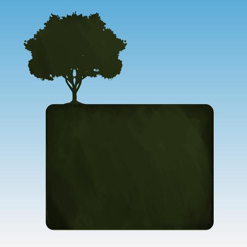 Blackboard with a tree, vector