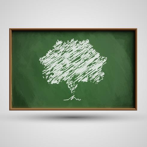 Blackboard with a tree, vector