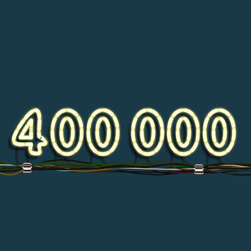 Neon garland number, vector