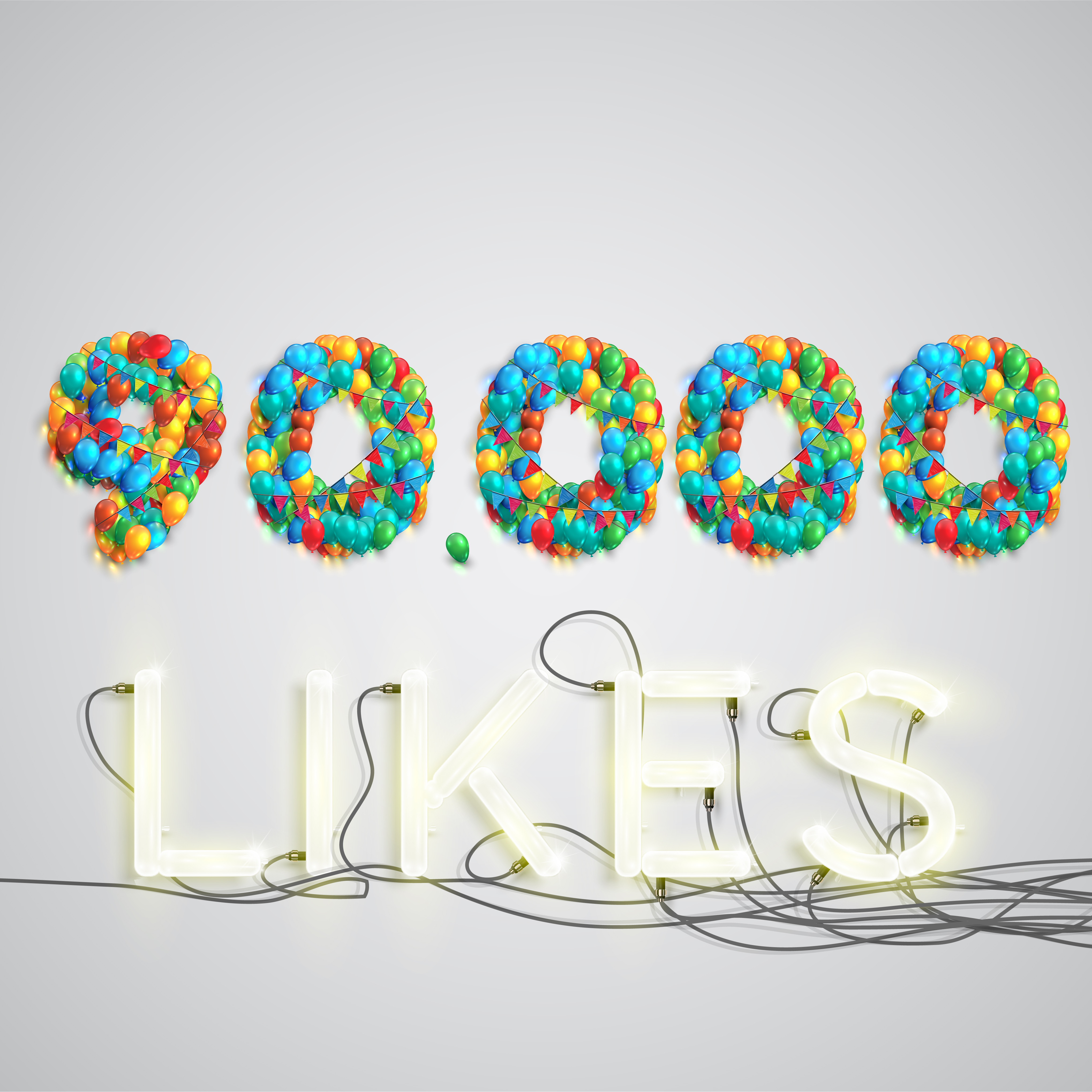 Number of likes made by balloon, vector illustration 320491 Vector Art