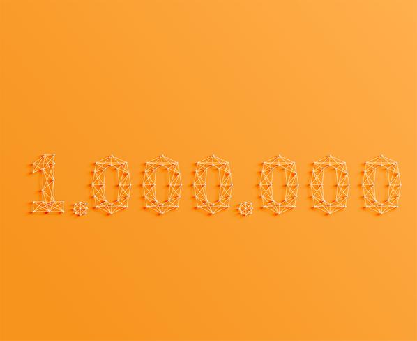 A number made by pins and lines, 3D and realistic, vector