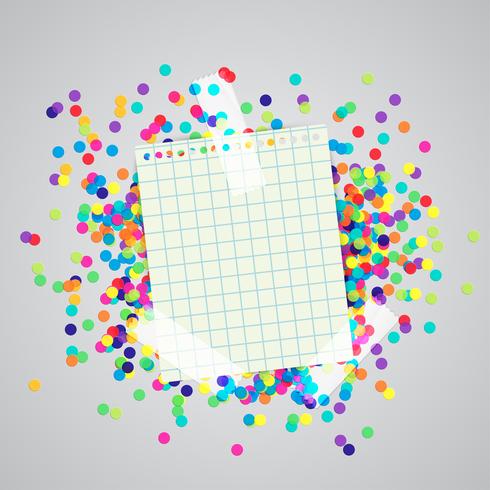 Una etiqueta de papel y puntos de colores, vector