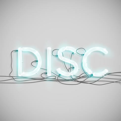 Neon electric word type, vector illustration
