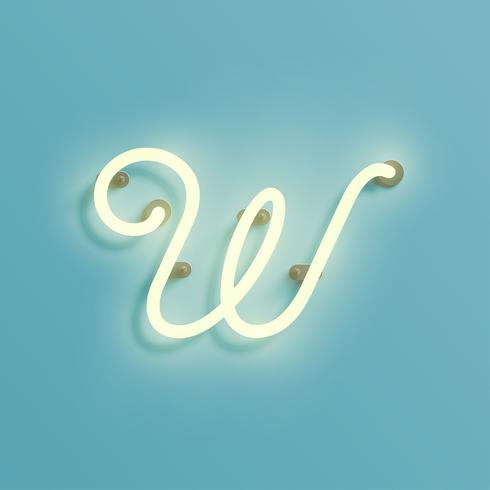 Realistic neon character from a typeset, vector