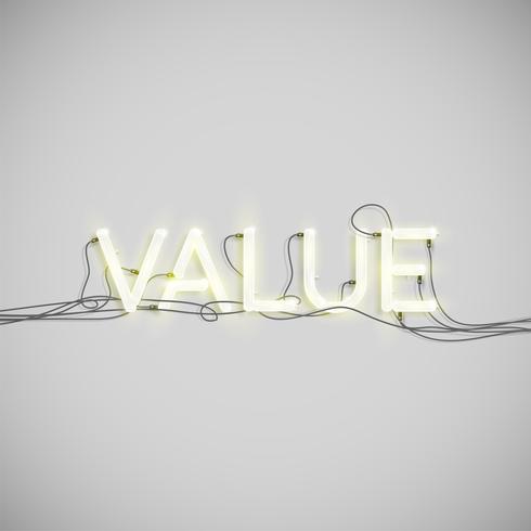 Neon electric word type, vector illustration
