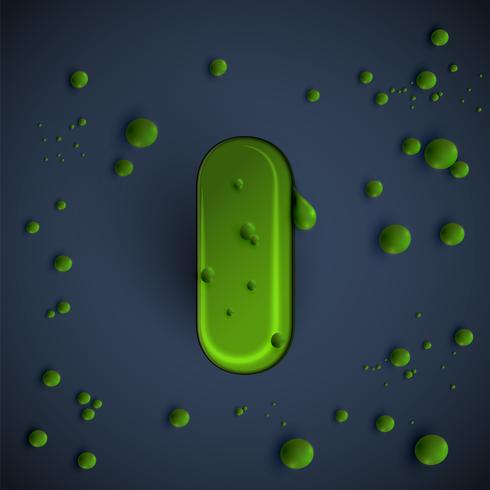 Green slime font, vector