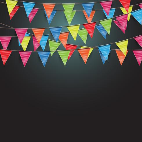 Festive background with flags, vector
