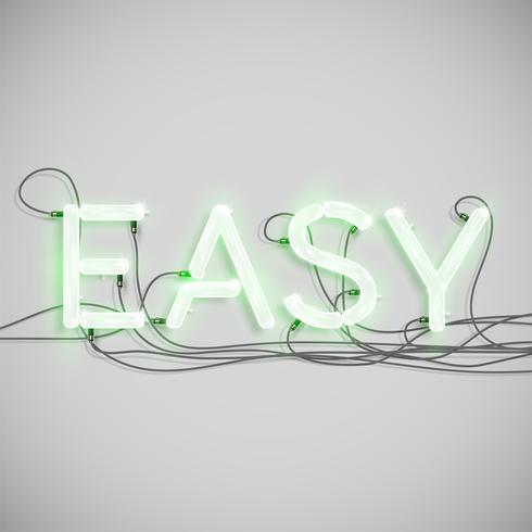 Neon electric word type, vector illustration
