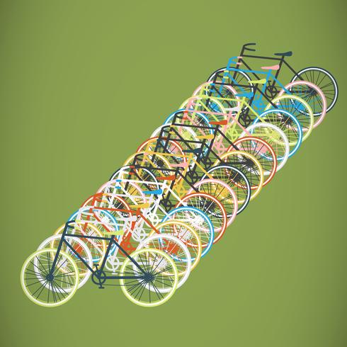 Bicicleta colorida ilustración plana, vector