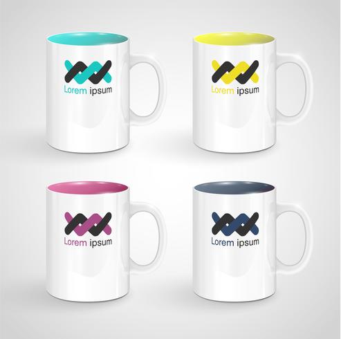 Tazas realistas, ilustración vectorial vector