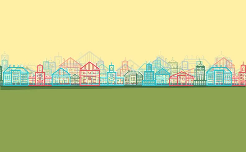 Flat design city, vector
