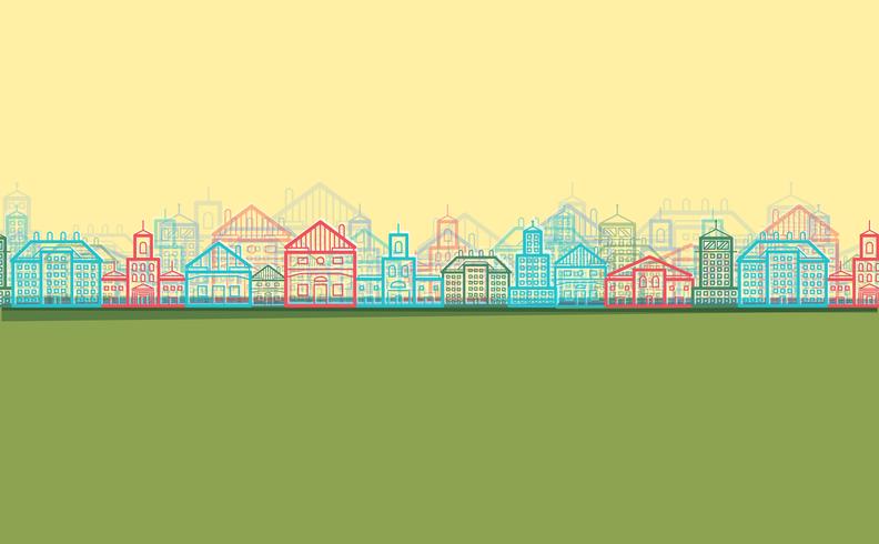 Flat design city, vector
