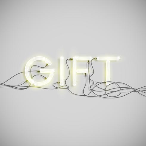 Neon electric word type, vector illustration
