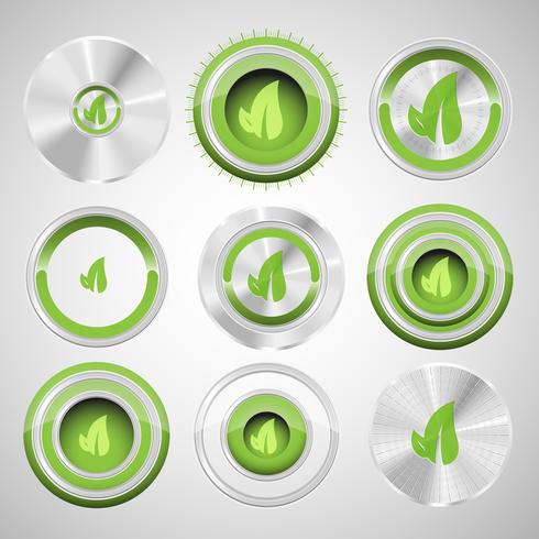 Ecology buttons, vector
