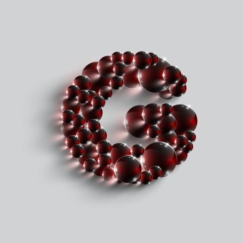 A letter made by red spheres, vector
