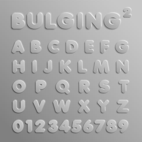 Realistic 3D font, vector
