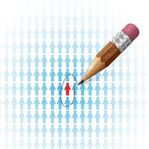 Searching job  employee with a pencil vector