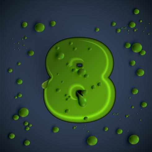 Green slime font, vector