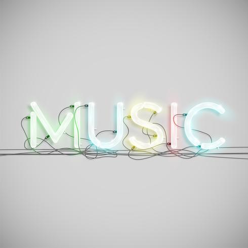 Neon electric word type, vector illustration
