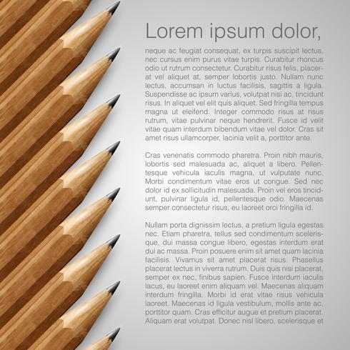 Template with realistic pencils, vector illustration