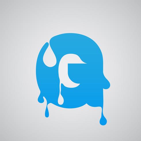 Blue flow character, vector
