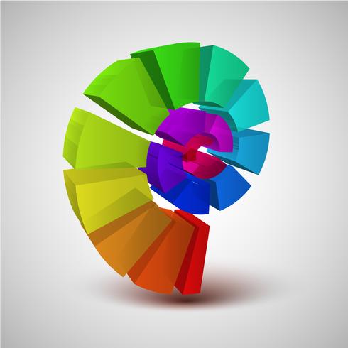 Colorful circle 3D, vector