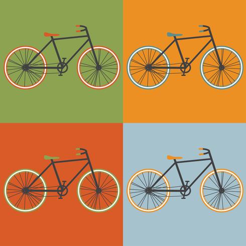 Oldschool style bycicle vector illustration
