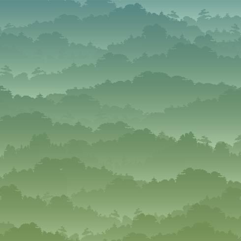 Vector de fondo sin fisuras Paisaje de montaña verde en el verano.