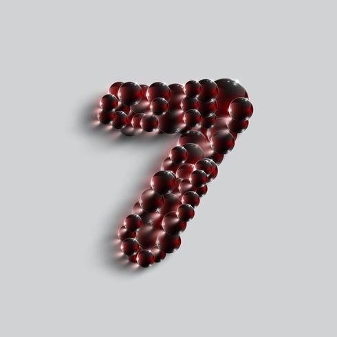 A number made by red spheres, vector
