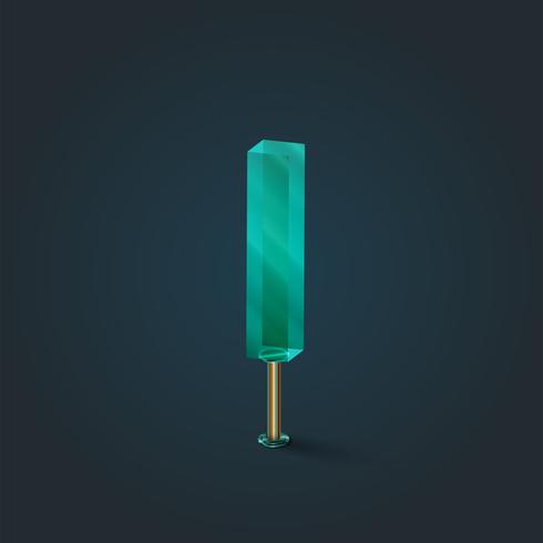 Character made by glass, vector