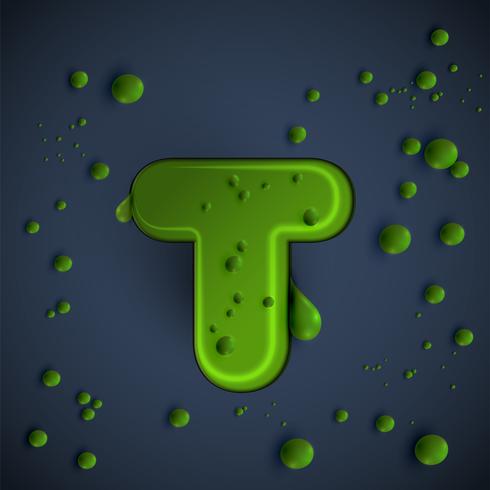 Green slime font, vector