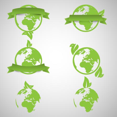 Green world ecology concepts, vector
