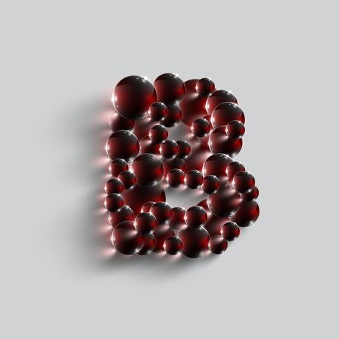 A letter made by red spheres, vector
