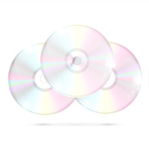 3 CD / DVD sobre fondo blanco, ilustración vectorial vector