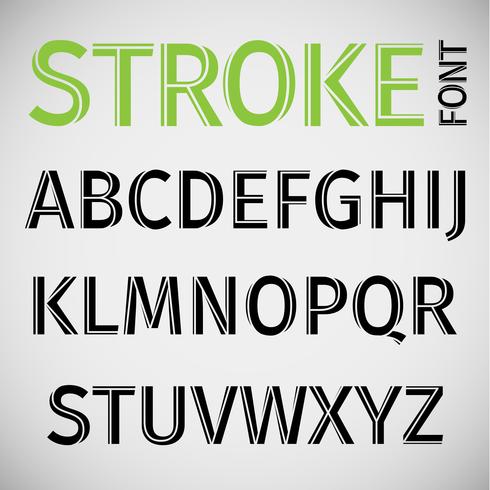 Stroke font, vector
