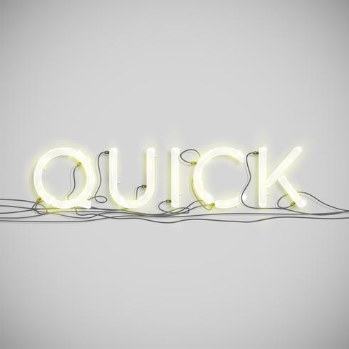 Neon electric word type, vector illustration
