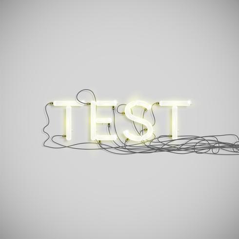 Neon electric word type, vector illustration
