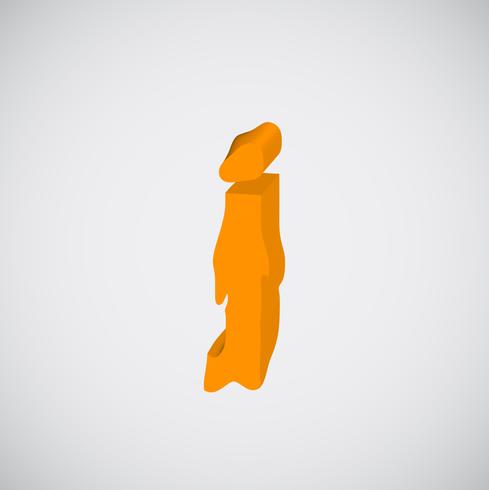 Melting orange character, vector