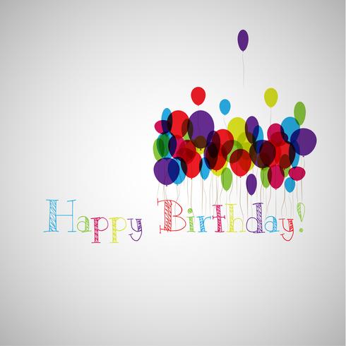 Ilustración vectorial de una tarjeta de felicitación de cumpleaños feliz vector