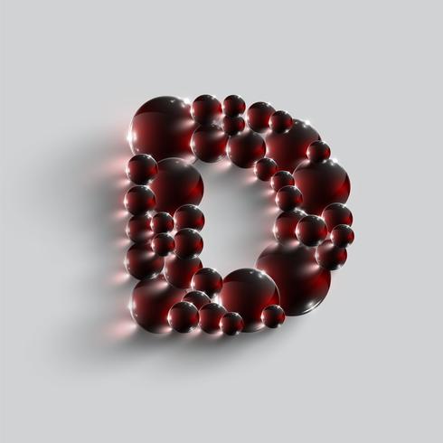 A letter made by red spheres, vector
