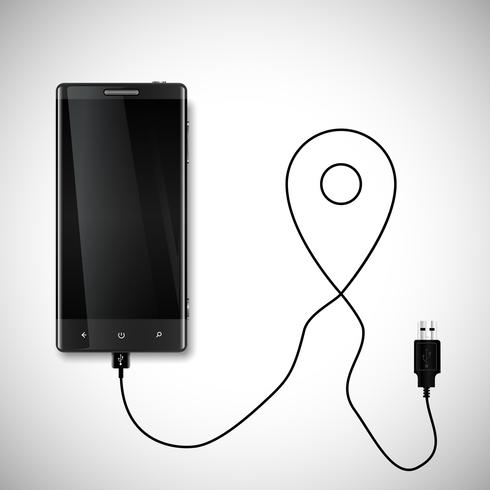 Mobile phone with USB connection
 vector