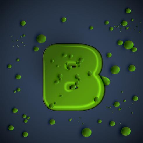 Green slime font, vector