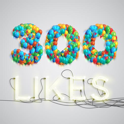 Number of likes made by balloon, vector illustration 321402 Vector Art