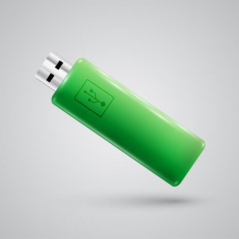 Realistic pendrive, vector illustration